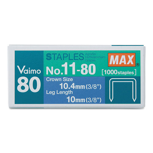 Vaimo 11 Staples, 0.38" Leg, 0.5" Crown, Steel, 1,000/Box-(MXBNO1180)