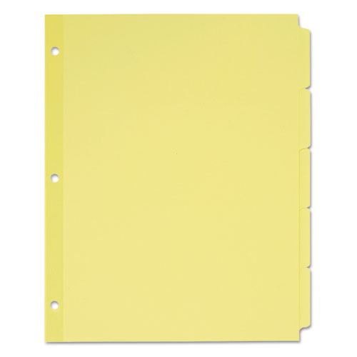 Write and Erase Plain-Tab Paper Dividers, 5-Tab, 11 x 8.5, Buff, 36 Sets-(AVE11501)