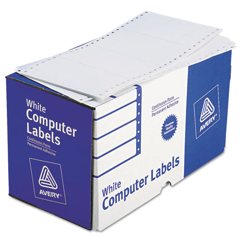 Dot Matrix Printer Mailing Labels, Pin-Fed Printers, 2.94 x 5, White, 3,000/Box-(AVE4076)