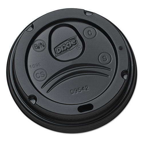 Drink-Thru Lids, Fits 10 oz to 20 oz Cups, Plastic, Black, 1,000/Carton-(DXED9542B)