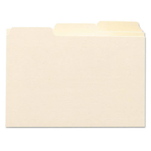 Manila Card Guides, 1/3-Cut Top Tab, Blank, 4 x 6, Manila, 100/Box-(SMD56030)