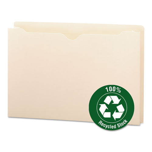 100% Recycled Top Tab File Jackets, Straight Tab, Legal Size, Manila, 50/Box-(SMD75607)