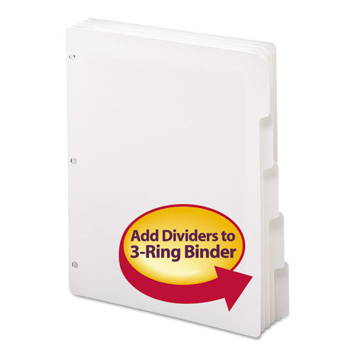 Three-Ring Binder Index Divider, 5-Tab, 11 x 8.5, White, 20 Sets-(SMD89415)