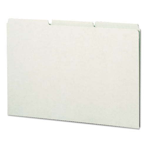 Recycled Blank Top Tab File Guides, 1/3-Cut Top Tab, Blank, 8.5 x 14, Green, 50/Box-(SMD52334)