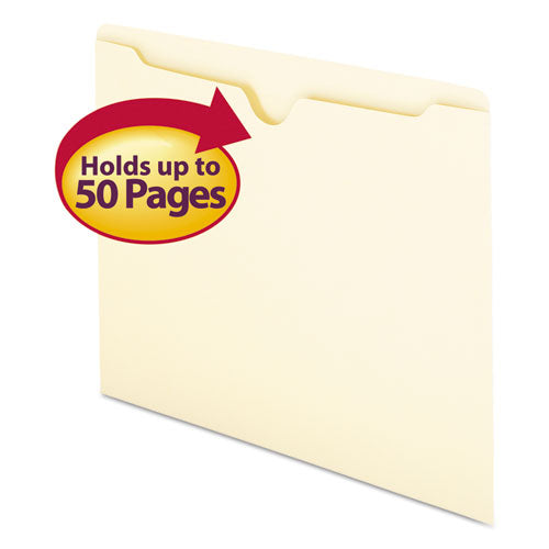 Manila File Jackets, 1-Ply Straight Tab, Letter Size, Manila, 100/Box-(SMD75410)