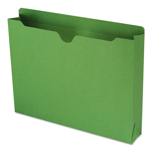 Colored File Jackets with Reinforced Double-Ply Tab, Straight Tab, Letter Size, Green, 50/Box-(SMD75563)