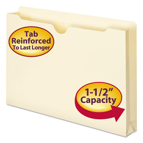 Manila File Jackets, 2-Ply Straight Tab, Legal Size, Manila, 50/Box-(SMD76540)