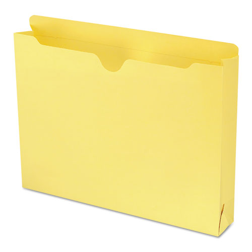 Colored File Jackets with Reinforced Double-Ply Tab, Straight Tab, Letter Size, Yellow, 50/Box-(SMD75571)