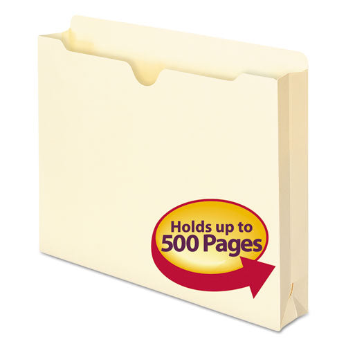 Manila File Jackets, 1-Ply Straight Tab, Letter Size, Manila, 50/Box-(SMD75470)