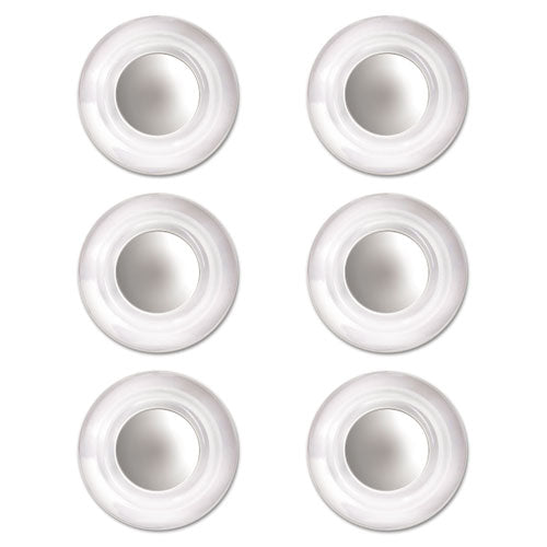 Glass Magnets, Large, Clear, 0.45" Diameter, 6/Pack-(QRT85391)