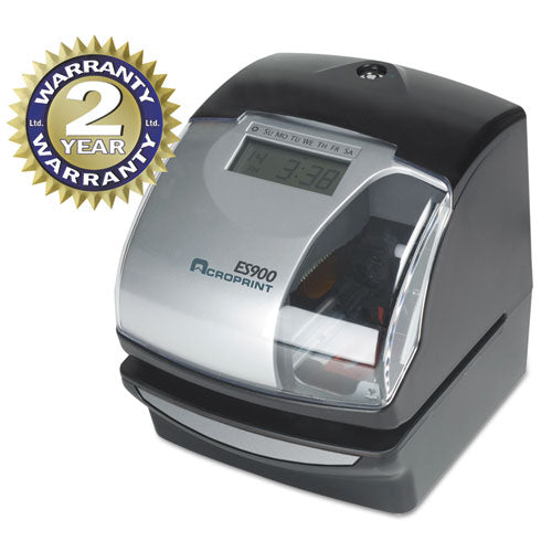 ES900 Atomic Electronic Payroll Recorder, Time Stamp and Numbering Machine, Digital Display, Black-(ACP010209000)