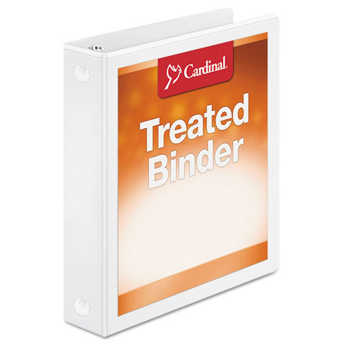 Treated Binder ClearVue Locking Round Ring Binder, 3 Rings, 1.5" Capacity, 11 x 8.5, White-(CRD32215)