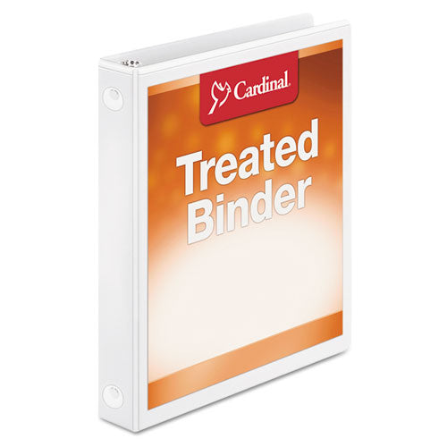 Treated Binder ClearVue Locking Round Ring Binder, 3 Rings, 1" Capacity, 11 x 8.5, White-(CRD32200)