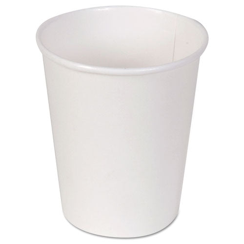 Paper Hot Cups, 10 oz, White, 50/Sleeve, 20 Sleeves/Carton-(DXE2340W)