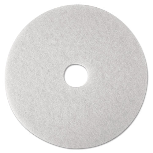 Low-Speed Super Polishing Floor Pads 4100, 21" Diameter, White, 5/Carton-(MMM08485)