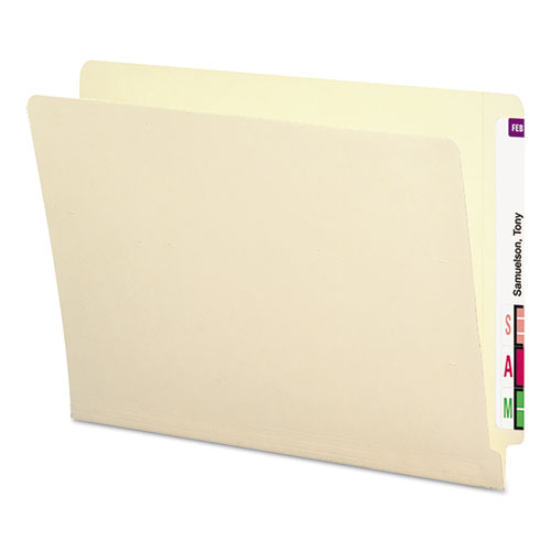 End Tab Folders with Antimicrobial Product Protection, Straight Tabs, Letter Size, 0.75" Expansion, Manila, 100/Box-(SMD24113)