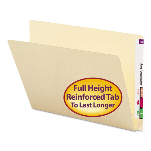 Extended End Tab Manila Folders, Straight Tabs, Letter Size, 0.75" Expansion, Manila, 100/Box-(SMD24250)