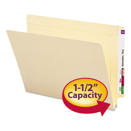 Heavyweight Manila End Tab Expansion Folders, Straight Tabs, Letter Size, 1.5" Expansion, 50/Box-(SMD24275)