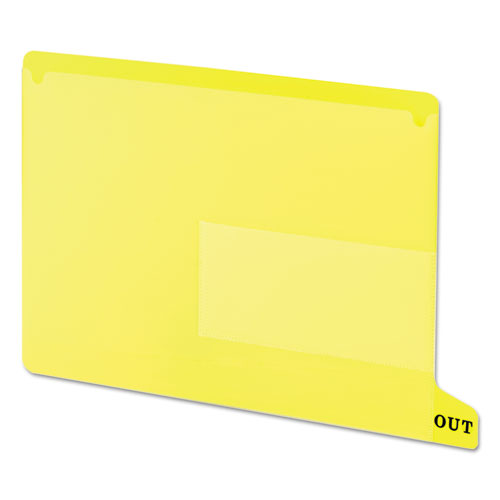 Colored Poly Out Guides with Pockets, 1/3-Cut End Tab, Out, 8.5 x 11, Yellow, 25/Box-(SMD61956)