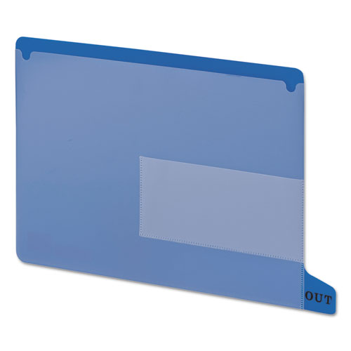 Colored Poly Out Guides with Pockets, 1/3-Cut End Tab, Out, 8.5 x 11, Blue, 25/Box-(SMD61951)