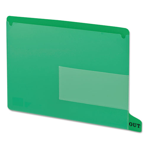 Colored Poly Out Guides with Pockets, 1/3-Cut End Tab, Out, 8.5 x 11, Green, 25/Box-(SMD61952)