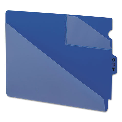 End Tab Poly Out Guides, Two-Pocket Style, 1/3-Cut End Tab, Out, 8.5 x 11, Blue, 50/Box-(SMD61961)