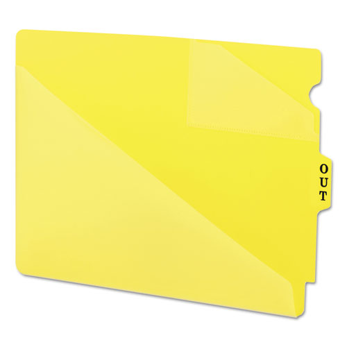 End Tab Poly Out Guides, Two-Pocket Style, 1/3-Cut End Tab, Out, 8.5 x 11, Yellow, 50/Box-(SMD61966)