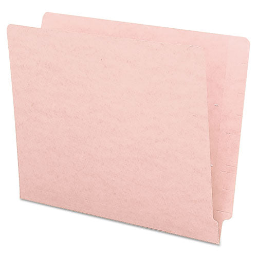 Shelf-Master Reinforced End Tab Colored Folders, Straight Tabs, Letter Size, 0.75" Expansion, Pink, 100/Box-(SMD25610)