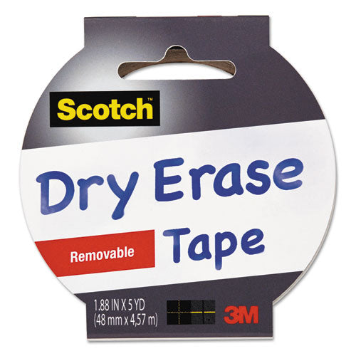 Dry Erase Tape, 3" Core, 1.88" x 5 yds, White-(MMM1905RDEWHT)