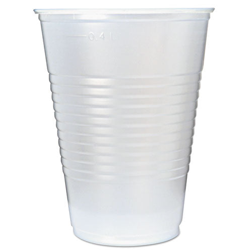 RK Ribbed Cold Drink Cups, 16 oz, Translucent, 50/Sleeve, 20 Sleeves/Carton-(FABRK16)