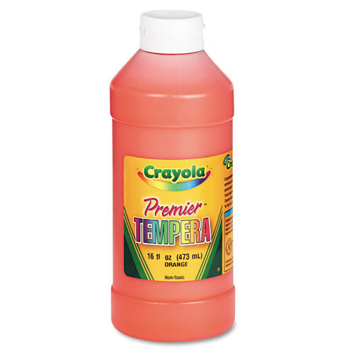 Premier Tempera Paint, Orange, 16 oz Bottle-(CYO541216036)