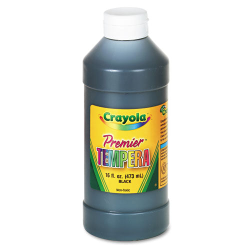 Premier Tempera Paint, Black, 16 oz Bottle-(CYO541216051)