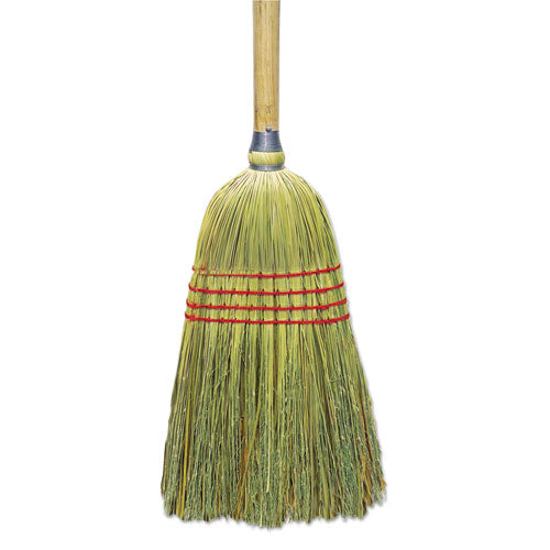 Upright Corn/Fiber Broom, 56" Overall Length, Natural, 6/Carton-(BWKBR10012)