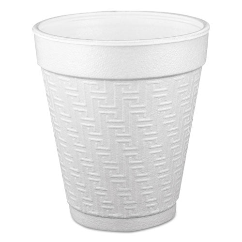 Small Foam Drink Cups, 10 oz, Hot/Cold, White, 25/Bag, 40 Bags/Carton-(DCC10KY10)