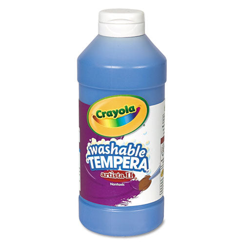 Artista II Washable Tempera Paint, Blue, 16 oz Bottle-(CYO543115042)