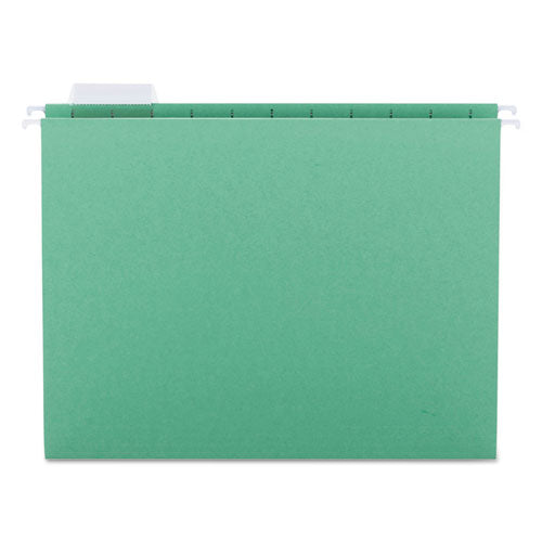 Colored Hanging File Folders with 1/5 Cut Tabs, Letter Size, 1/5-Cut Tabs, Green, 25/Box-(SMD64061)