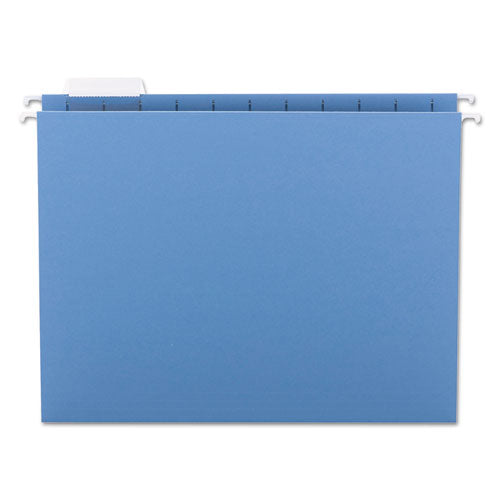 Colored Hanging File Folders with 1/5 Cut Tabs, Letter Size, 1/5-Cut Tabs, Blue, 25/Box-(SMD64060)