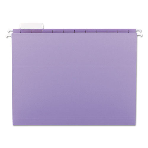 Colored Hanging File Folders with 1/5 Cut Tabs, Letter Size, 1/5-Cut Tabs, Lavender, 25/Box-(SMD64064)