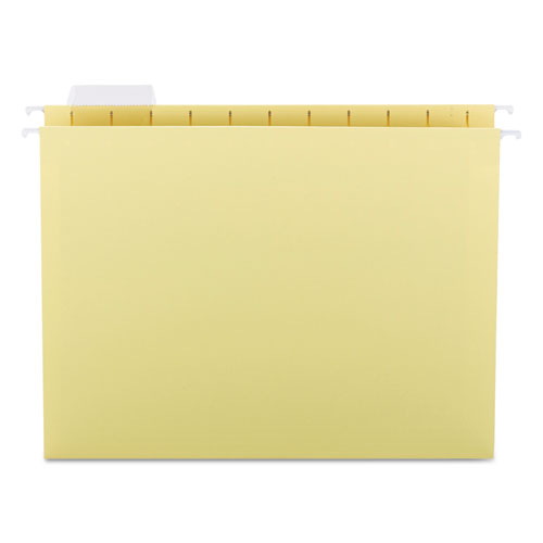 Colored Hanging File Folders with 1/5 Cut Tabs, Letter Size, 1/5-Cut Tabs, Yellow, 25/Box-(SMD64069)