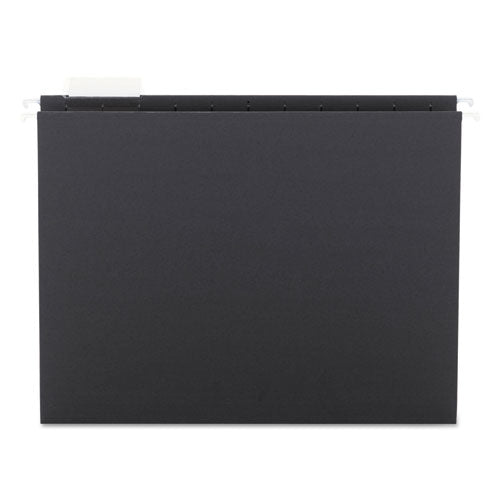 Colored Hanging File Folders with 1/5 Cut Tabs, Letter Size, 1/5-Cut Tabs, Black, 25/Box-(SMD64062)