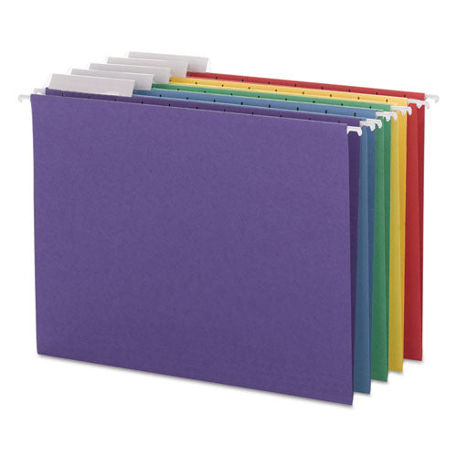 Color Hanging Folders with 1/3 Cut Tabs, Letter Size, 1/3-Cut Tabs, Assorted Colors, 25/Box-(SMD64020)