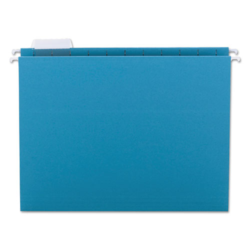 Colored Hanging File Folders with 1/5 Cut Tabs, Letter Size, 1/5-Cut Tabs, Teal, 25/Box-(SMD64074)