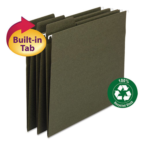 FasTab Hanging Folders, Legal Size, 1/3-Cut Tabs, Standard Green, 20/Box-(SMD64137)