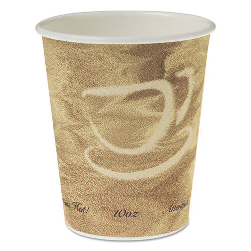 Single Sided Poly Paper Hot Cups, 10 oz, Mistique Design, 50/Bag, 20 Bags/Carton-(SCC370MS)