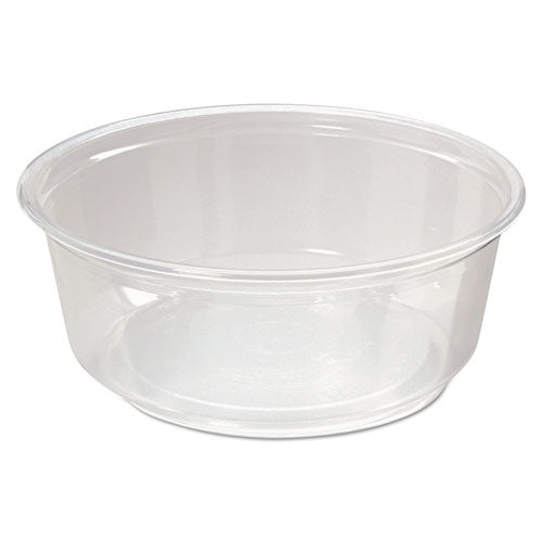 Microwavable Deli Containers, 8 oz, 4.6 Diameter x 1.8 h, Clear, Plastic, 500/Carton-(FABPK8SC)