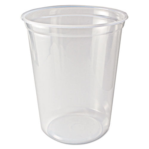 Microwavable Deli Containers, 32 oz, 4.6 Diameter x 5.6 h, Clear, Plastic, 500/Carton-(FABPK32TC)