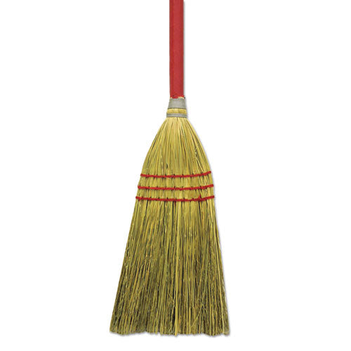 Corn/Fiber Brooms, Corn/Synthetic Fiber Bristles, 36" Overall Length, Gray/Natural, 12/Carton-(BWKBR10016)