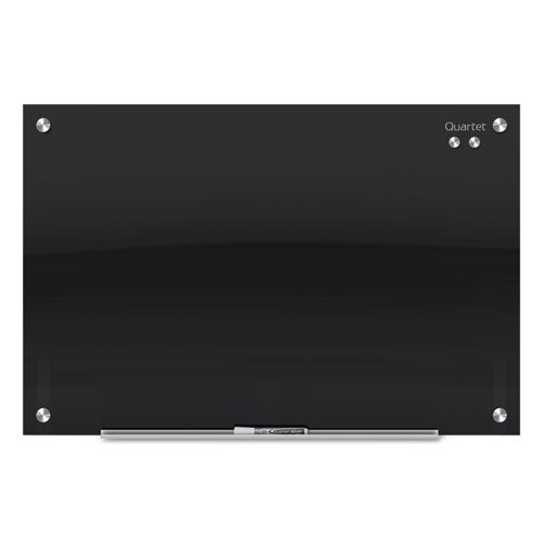 Infinity Glass Marker Board, 72 x 48, Black Surface-(QRTG7248B)