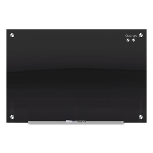 Infinity Glass Marker Board, 48 x 36, Black Surface-(QRTG4836B)