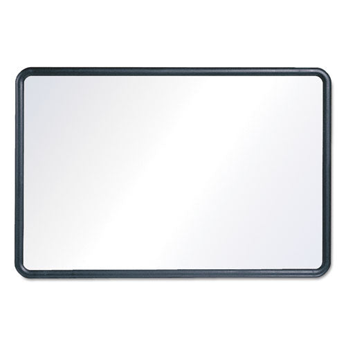 Contour Dry Erase Board, 48 x 36, Melamine White Surface, Black Plastic Frame-(QRT7554)